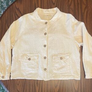 Vintage sunflower Jacket with wooden buttons